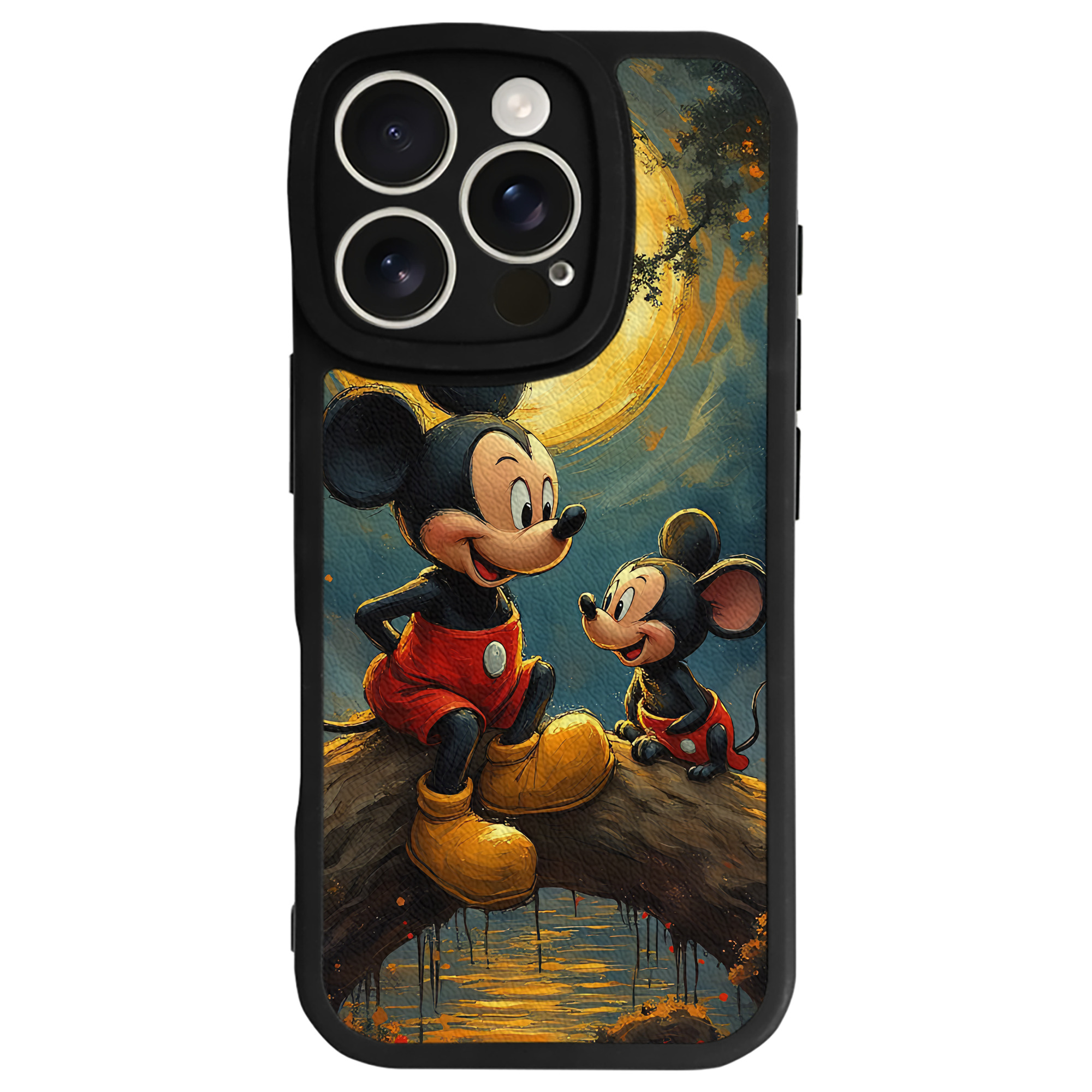 （画像用） ミッキーマウス Mickey Mouse 【iPhone 16シリーズ対応】シリコンスマホケース（レザー調） 材質：シリコン